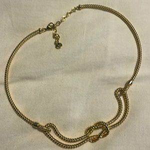 Talbots goldtone choker necklace with knot detail